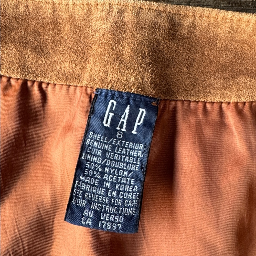 GAP vintage real suede snap skater skirt mini‎ EVC size small - Picture 4 of 8